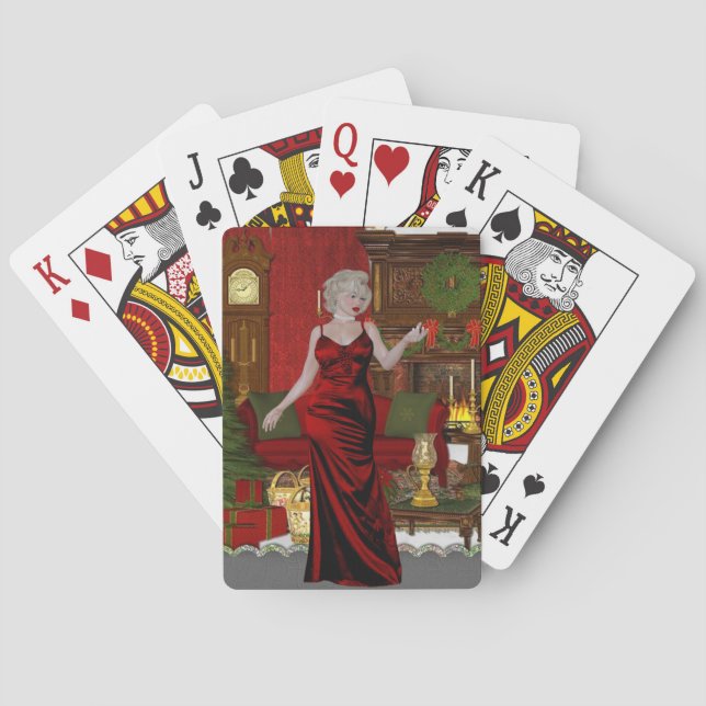 Weihnachtskarten mit sexy Frauen Spielkarten (Rückseite)