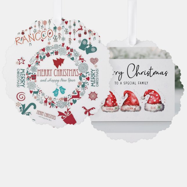 Weihnachtskarten Ornament Karte (Vorderseite/Rückseite)