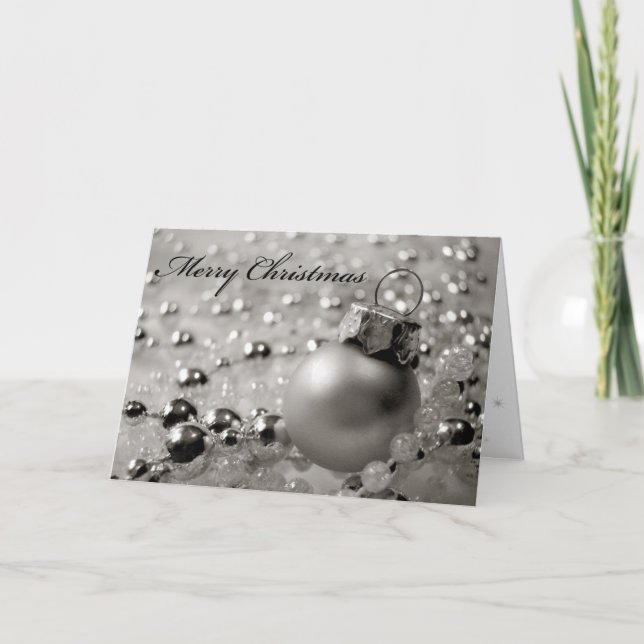 Weihnachtskarten-Ornament mit Perlen Feiertagskarte (Vorderseite)