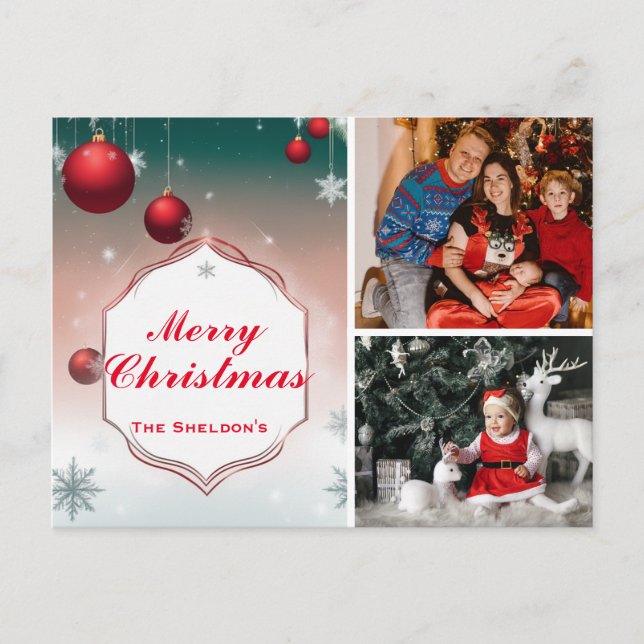 Weihnachtskarten, Personalisiertes Foto Postkarte (Vorderseite)