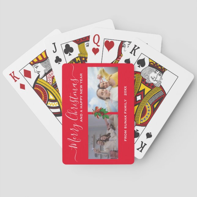 Weihnachtskarten | Personalisiertes Foto Spielkart Spielkarten (Rückseite)
