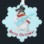 Weihnachtskarten Snowmans mit Gitarre Ornament Karte<br><div class="desc">Weihnachtskarten mit Snowmans mit Gitarre Frohe Weihnachts-Spaß Zeichnend - Wählen / Fügen Sie Ihren einzigartigen Text / Name / Farbe - Make Your Special Gift - Umformen und verschieben oder entfernen und hinzufügen / Elemente / Text mit Anpassungs-Tool! Zeichn und Design von MIGNED. Bitte schauen Sie sich meine anderen Projekte...</div>