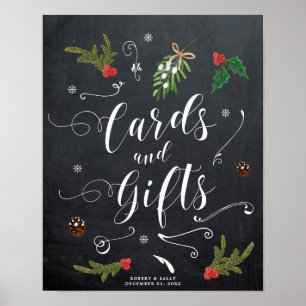 Weihnachtskarten und Geschenke unterzeichnen Hochz Poster