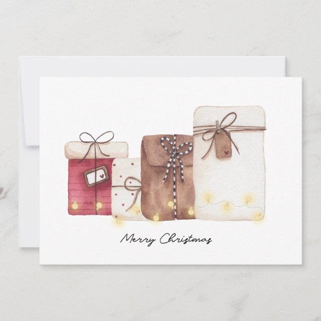 Weihnachtskarten und Lichter Einladung (Vorderseite)