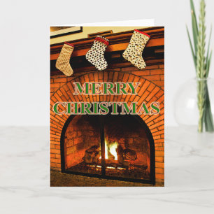 Weihnachtskarten und Strümpfe Feiertagskarte