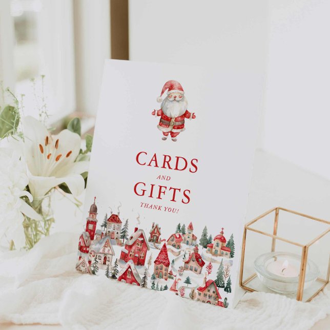 Weihnachtskarten und Weihnachtsgeschenke Sockelschild (Merry Little Christmas Cards and Gifts Sign)