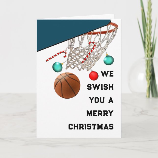 Weihnachtskarten von Basketball Feiertagskarte (Vorderseite)