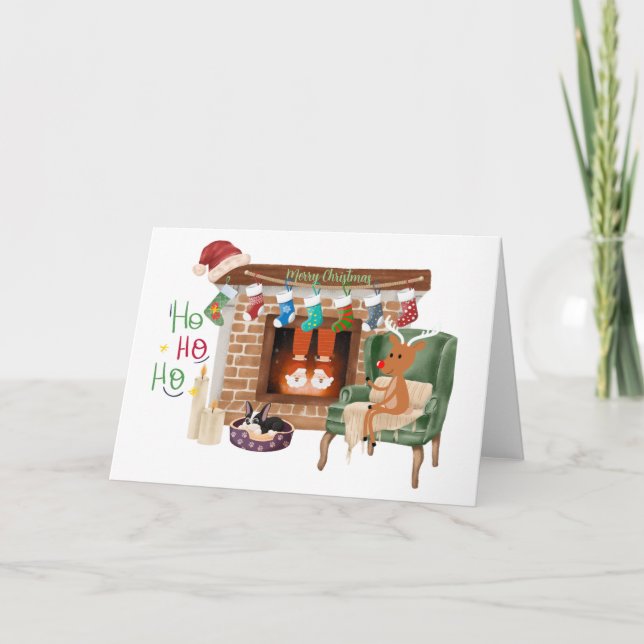 Weihnachtskarten von Santa Slippers Dankeskarte (Vorderseite)