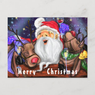 Weihnachtskarten Weihnachten und Reindeers Party Postkarte