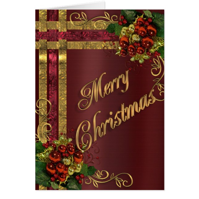 Weihnachtskartengold und rot Viktorianisch (Vorne)