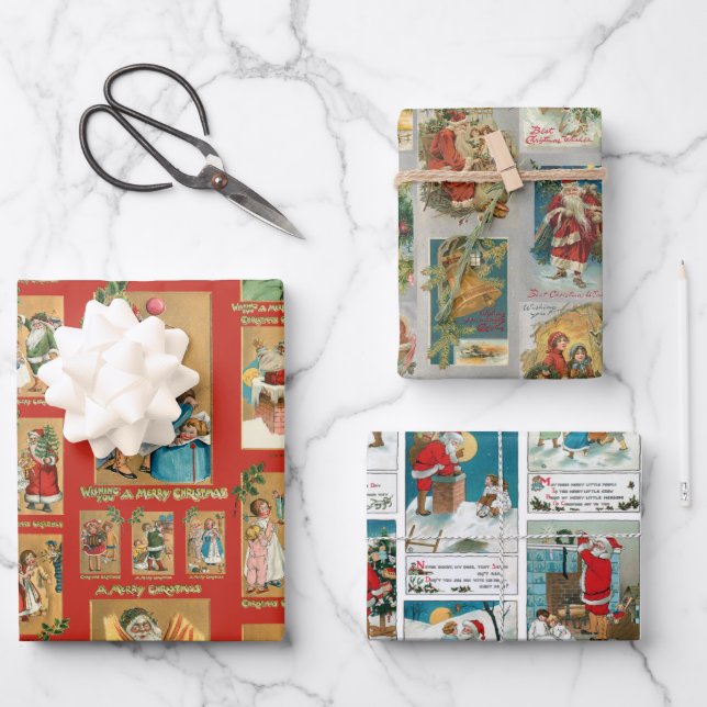 Weihnachtskartenkollektion Geschenkpapier Set (Vorderseite)