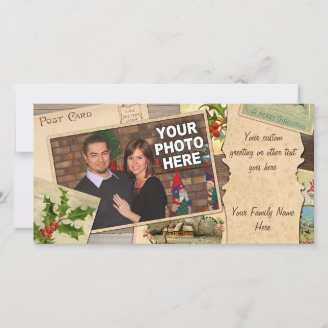 Weihnachtskartenkollektion mit individuellem Foto  Feiertagskarte (Vorderseite)