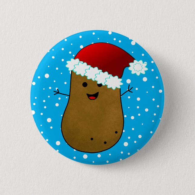 Weihnachtskartoffel mit Santa-Hut Button (Vorderseite)