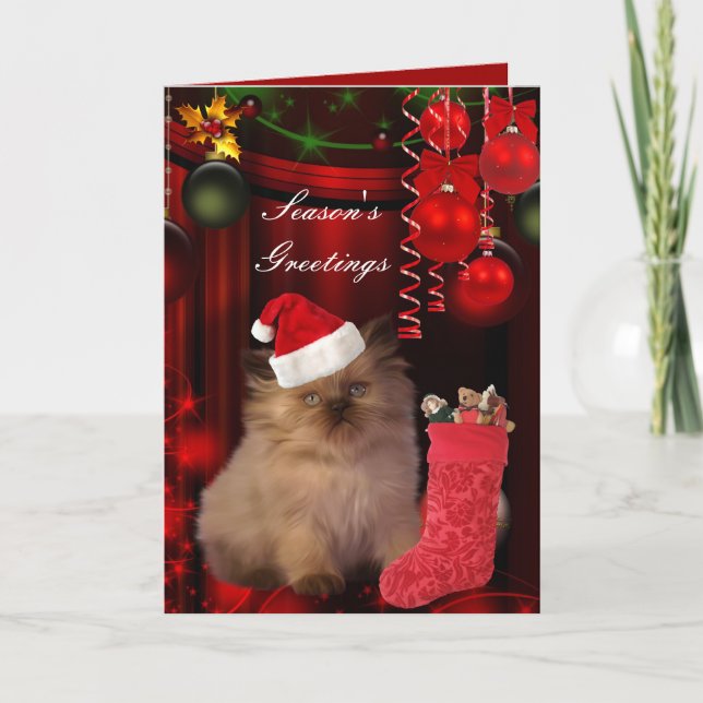 Weihnachtskartonhut Feiertagskarte (Vorderseite)