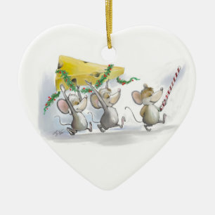 Weihnachtskäsemaschine Keramik Ornament