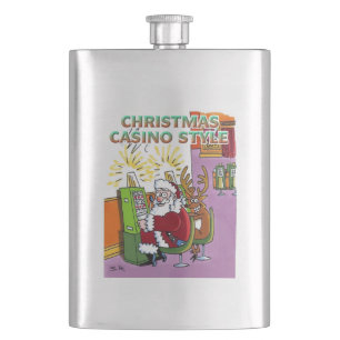Weihnachtskasino Edelstahlflasche Flachmann