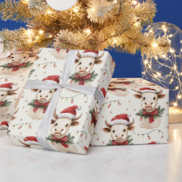 Weihnachtskasten mit Weihnachtsmannmütze Geschenkpapier