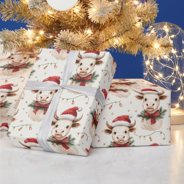 Weihnachtskasten mit Weihnachtsmannmütze Geschenkpapier (Feiertage)