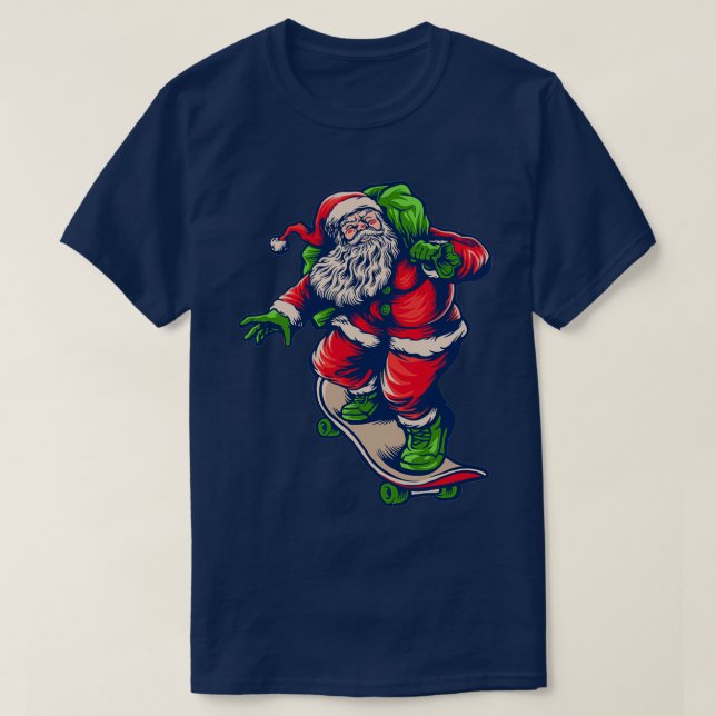 Weihnachtskateboarding santa 62 T-Shirt (Design vorne)