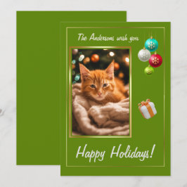 Weihnachtskätzchen 2, Happy Holidays, niedliches K Einladung