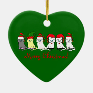 WeihnachtsKätzchen in einer Keramikornament