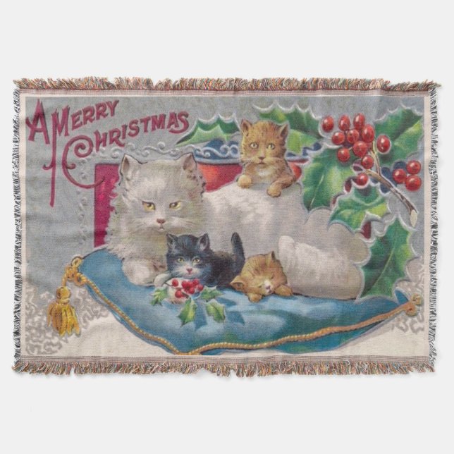 Weihnachtskätzchen Kätzchen Ein frohes Weihnachtsf Decke (Vorderseite)
