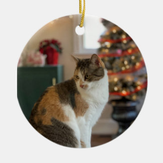 Weihnachtskätzchen Keramik Ornament