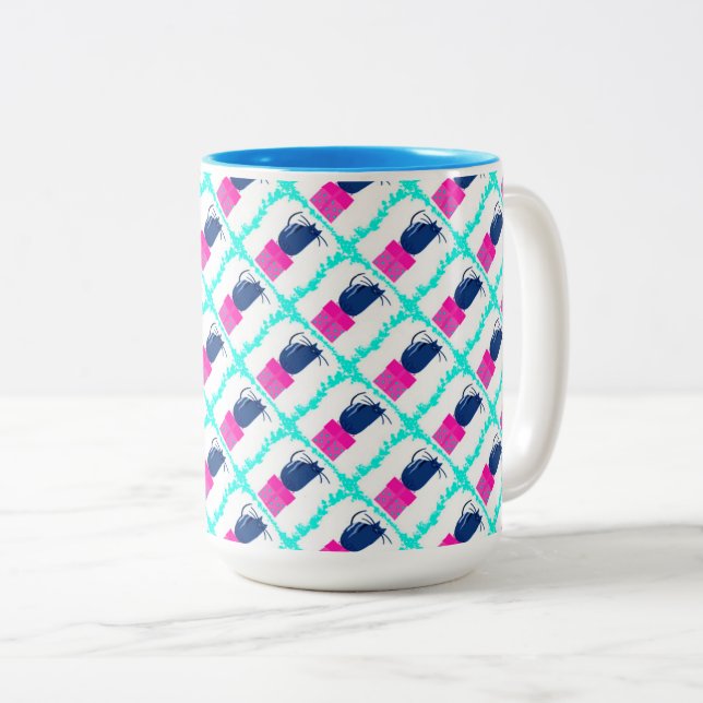 Weihnachtskätzchen Zweifarbige Tasse (VorderseiteRechts)