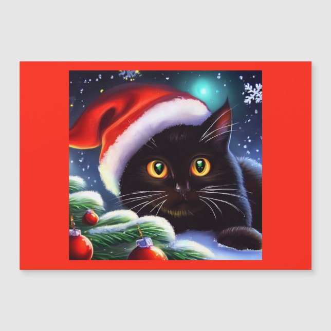 Weihnachtskatze 1 magnetkarte (Vorderseite)
