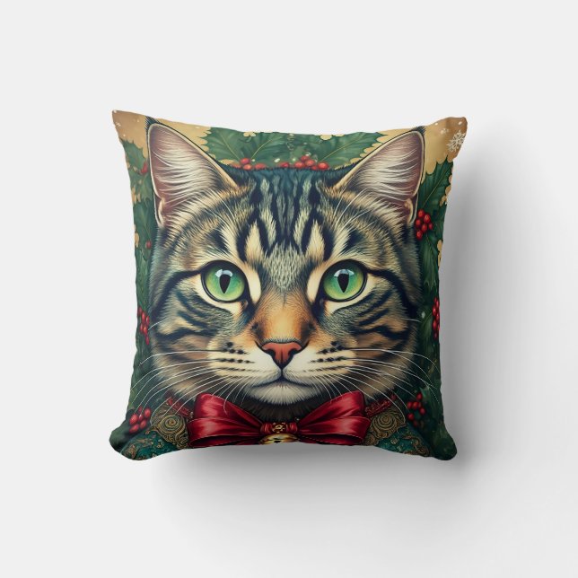 Weihnachtskatze 2024 kissen (Vorderseite)