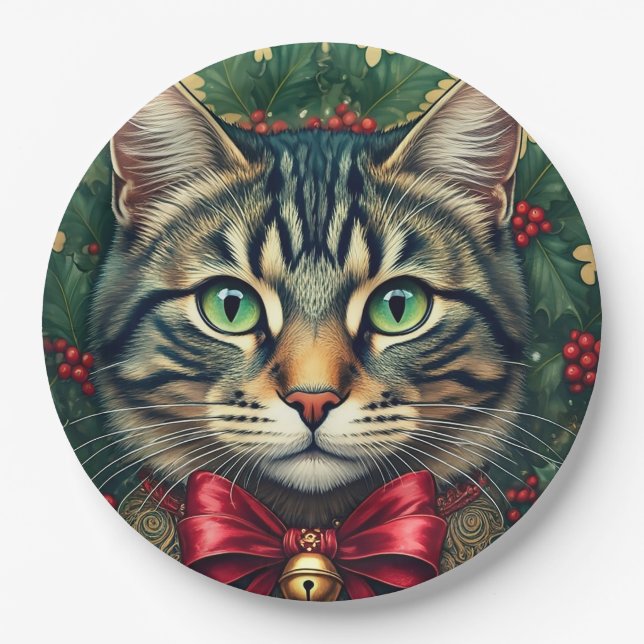 Weihnachtskatze 2024 pappteller (Vorderseite)