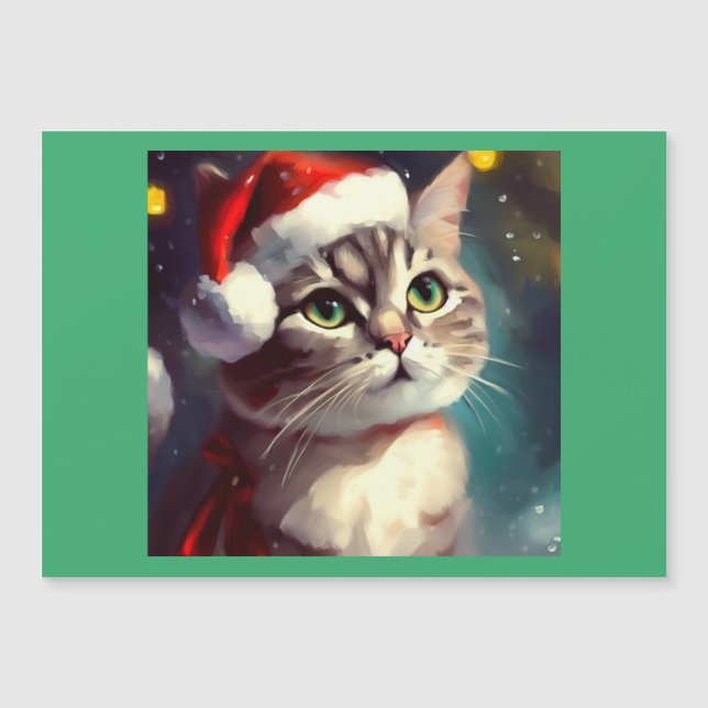 Weihnachtskatze 2 magnetkarte (Vorderseite)