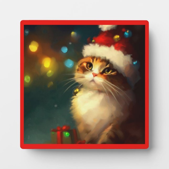 Weihnachtskatze 3 fotoplatte (Vorderseite)