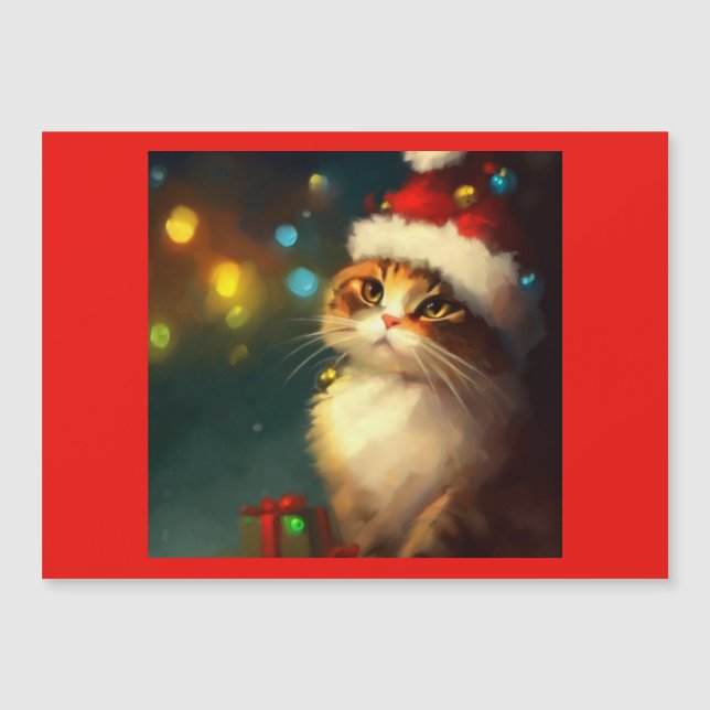 Weihnachtskatze 3 magnetkarte (Vorderseite)