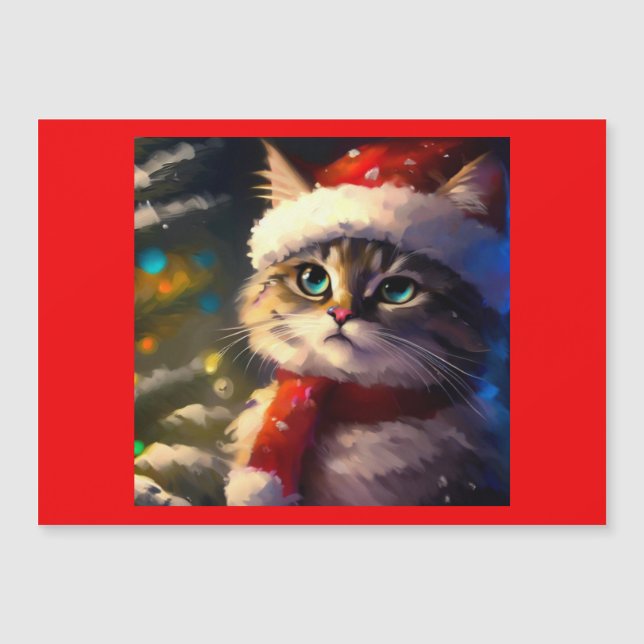 Weihnachtskatze 5 magnetkarte (Vorderseite)