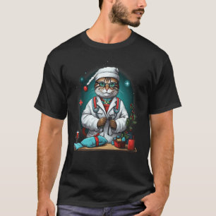 Weihnachtskatze Arzt Tierarzt Xmas Urlaub Meer T-Shirt