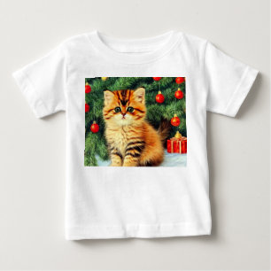 Weihnachtskatze Baby T-shirt