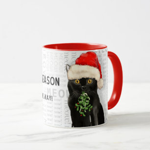 Weihnachtskatze Black Bombay Breed Tasse