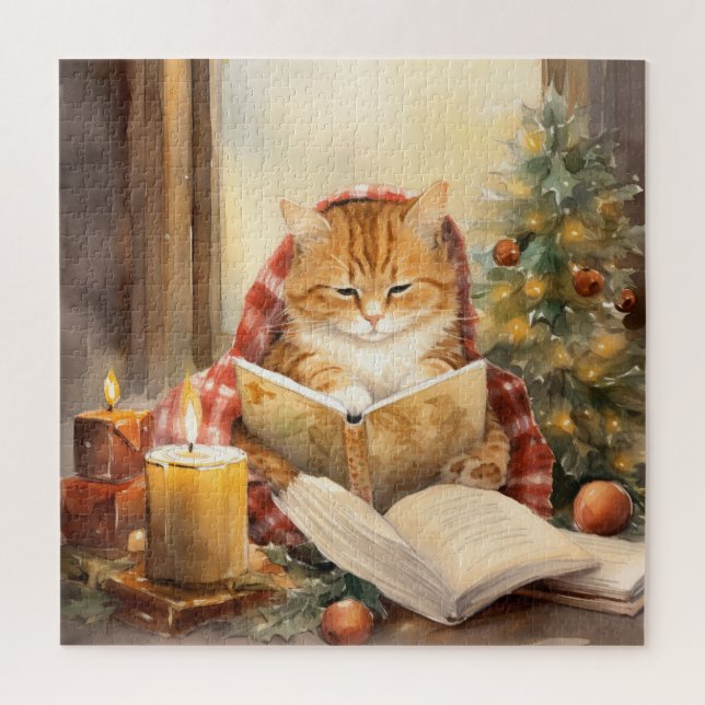 Weihnachtskatze Drei Lesekarte Vintage Karte (Vertikal)