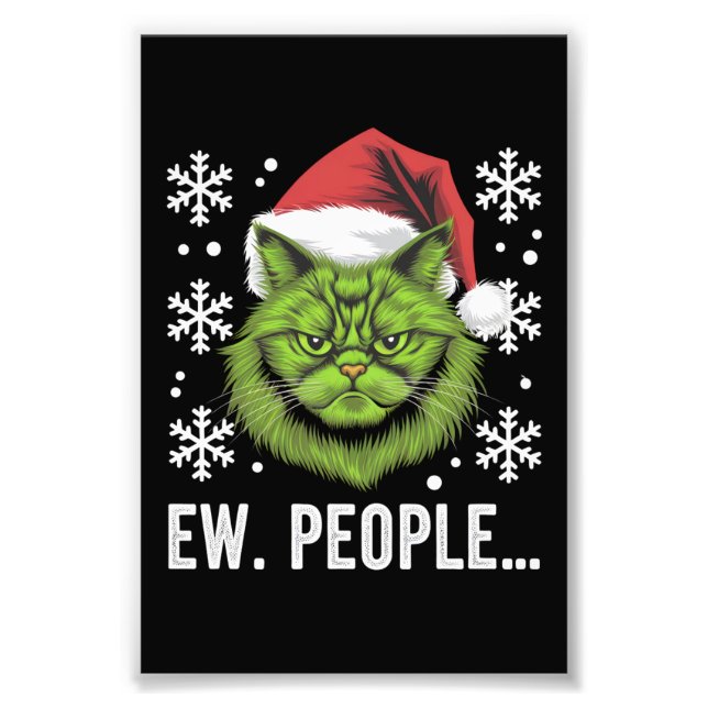 Weihnachtskatze Ew People Meowy Cat Lovers Fotodruck (Vorne)