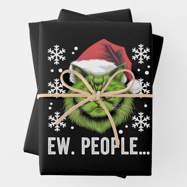 Weihnachtskatze Ew People Meowy Cat Lovers Geschenkpapier Set (Beispiel)
