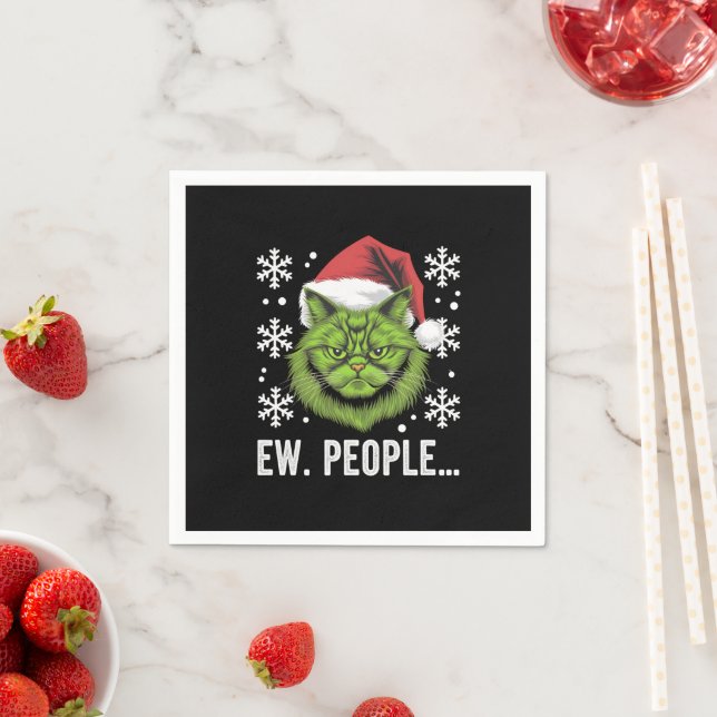 Weihnachtskatze Ew People Meowy Cat Lovers Serviette (Beispiel)