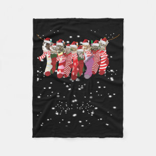 Weihnachtskatze Fleecedecke
