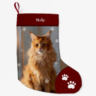 Weihnachtskatze Foto Ferien Rot Personalisiert Gro Kleiner Weihnachtsstrumpf
