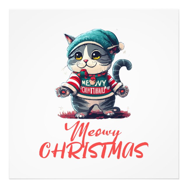 Weihnachtskatze Fotodruck (Vorne)