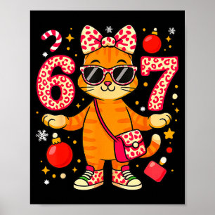 Weihnachtskatze für Frauen 6 7 T-Shirt Meme Leopar Poster