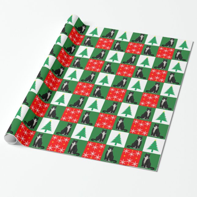 Weihnachtskatze Geschenkpapier (Ungerollt)