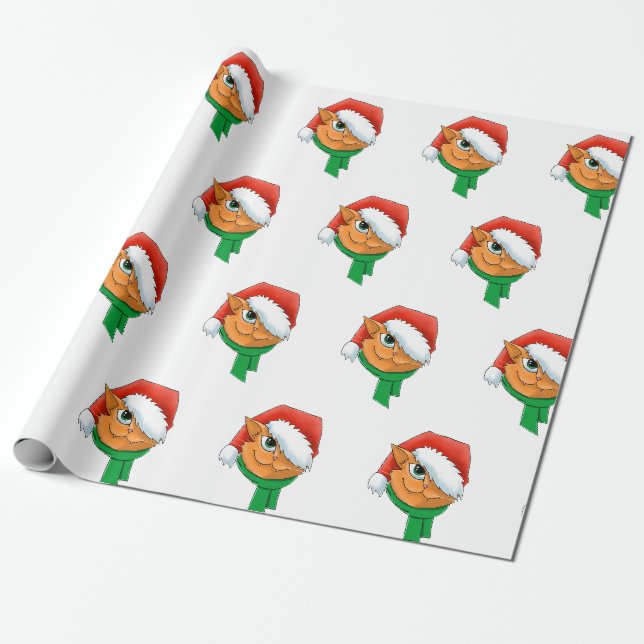 Weihnachtskatze Geschenkpapier (Ungerollt)