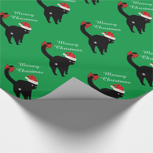 Weihnachtskatze Geschenkpapier (Ecke)