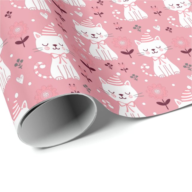 Weihnachtskatze Geschenkpapier (Rolleneckpunkt)